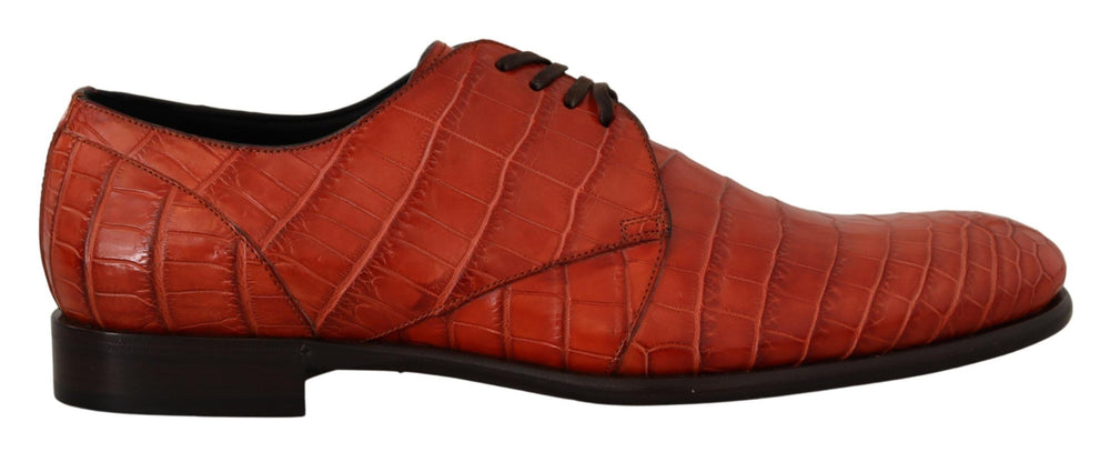 Dolce & Gabbana Exotic Leather Derby Shoes in Orange