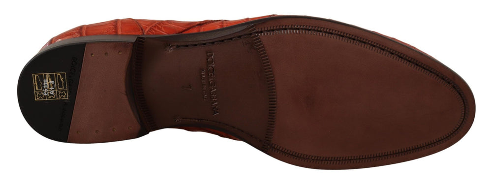 Dolce & Gabbana Exotic Leather Derby Shoes in Orange