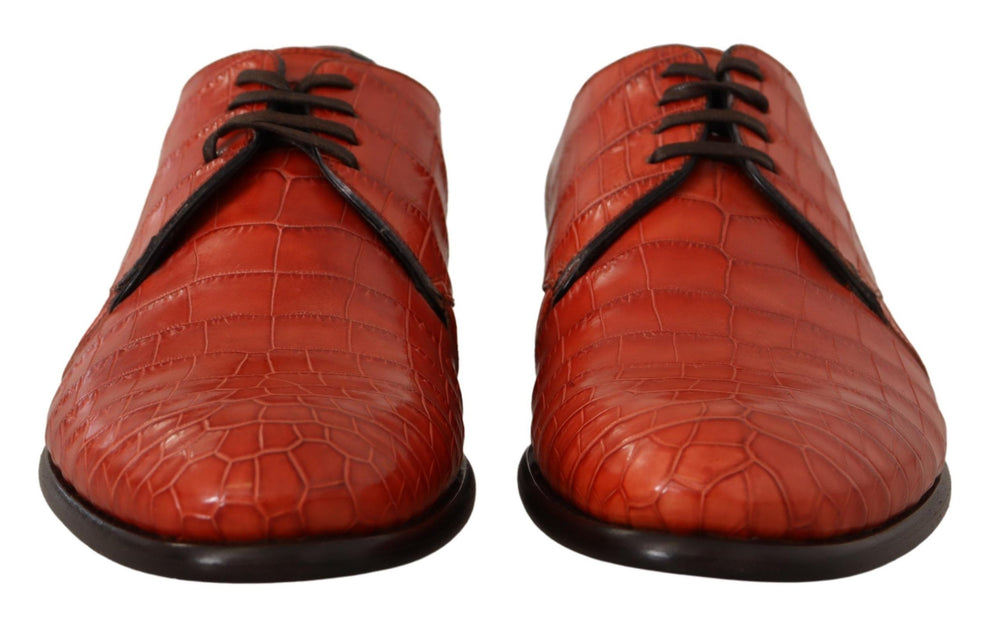 Dolce & Gabbana Exotic Leather Derby Shoes in Orange