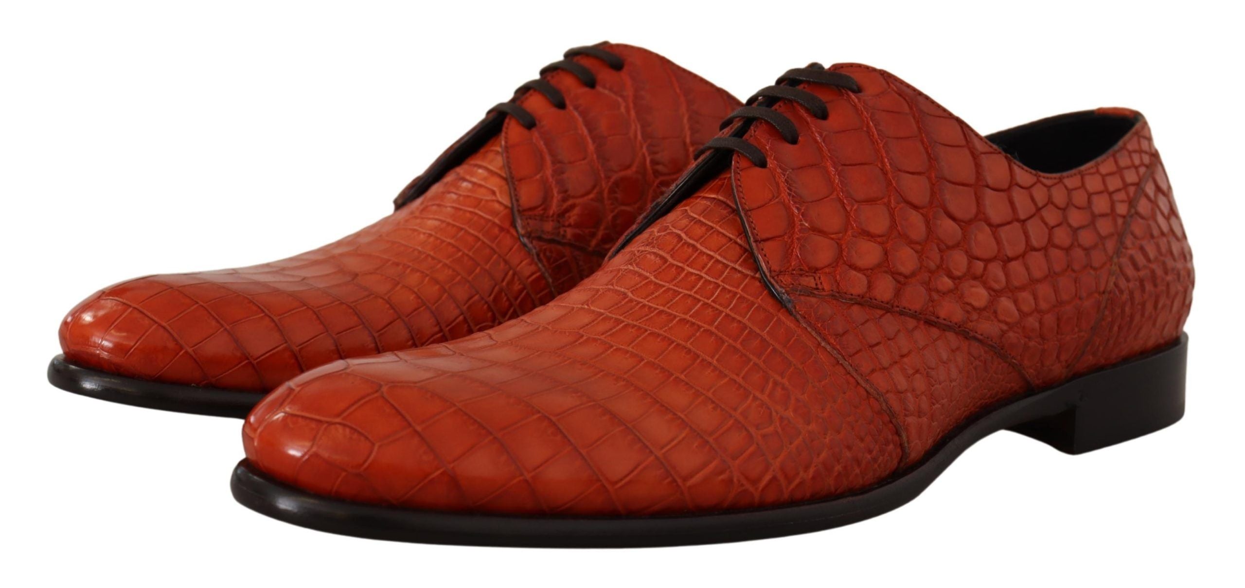 Orange Exotic Leather Dress Derby Shoes mens luxury fashion - Mens Edit