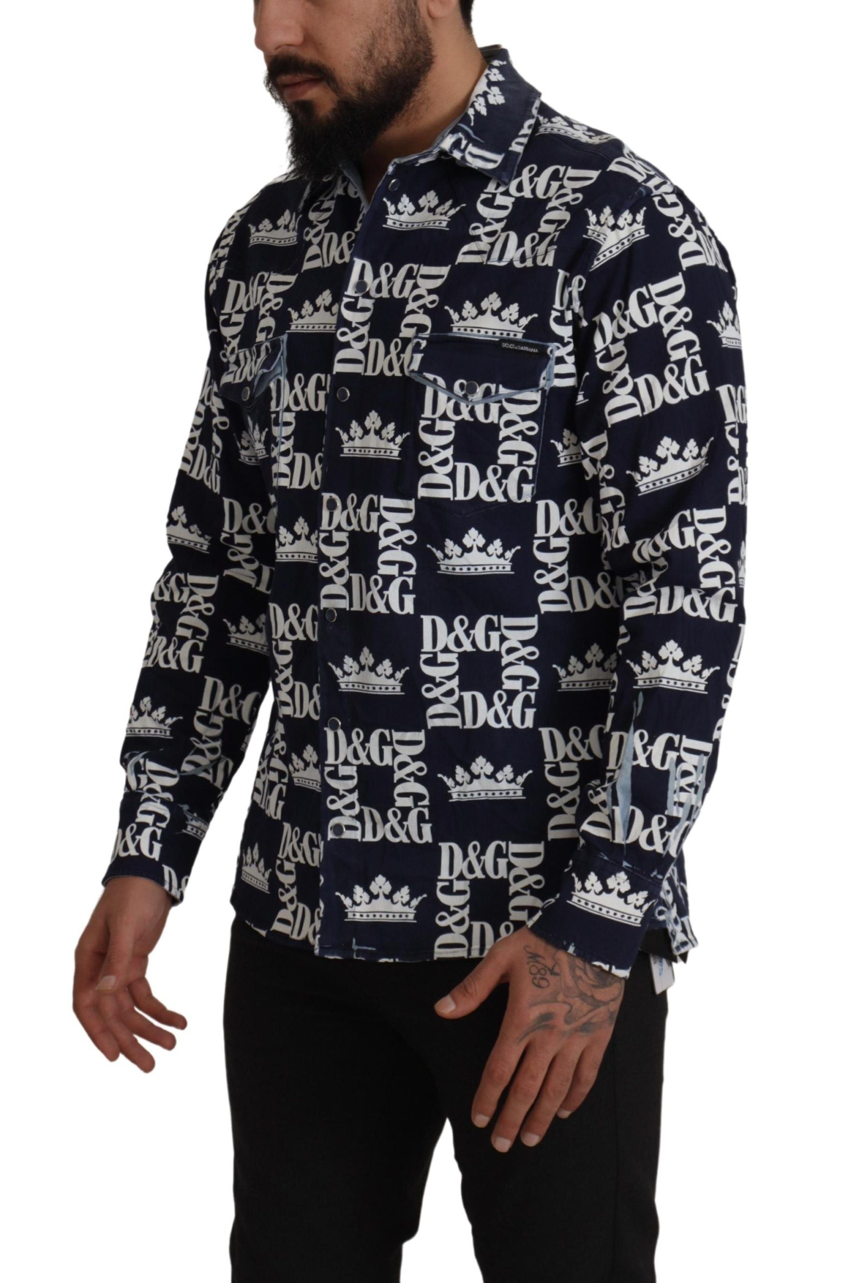 Dolce & Gabbana Βαμβακερό Casual Πουκάμισο σε Μπλε