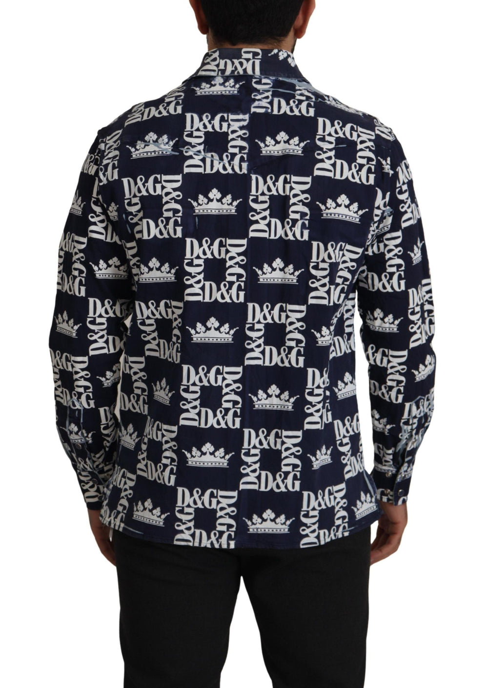 Dolce & Gabbana Stretch Denim Casual Shirt in Blue