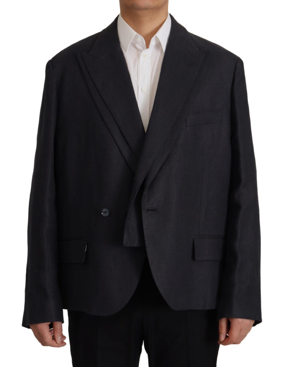 Dolce & Gabbana Linen Blazer in Dark Blue