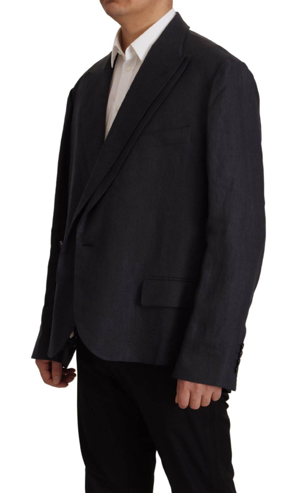 Dolce & Gabbana Linen Blazer in Dark Blue