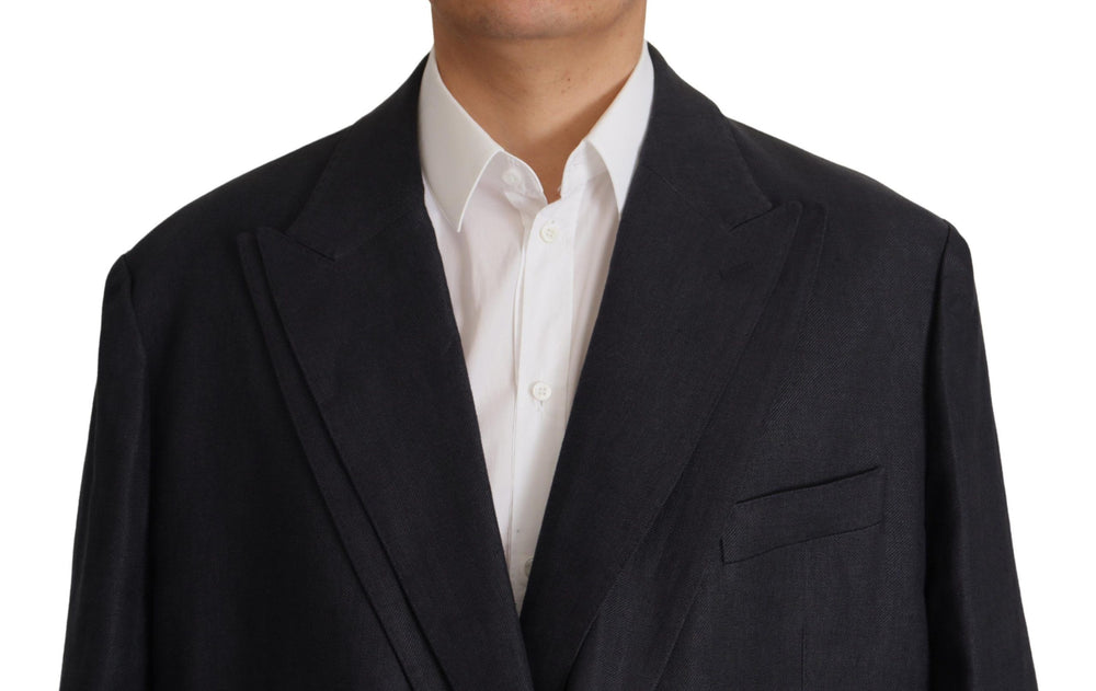 Dolce & Gabbana Linen Blazer in Dark Blue