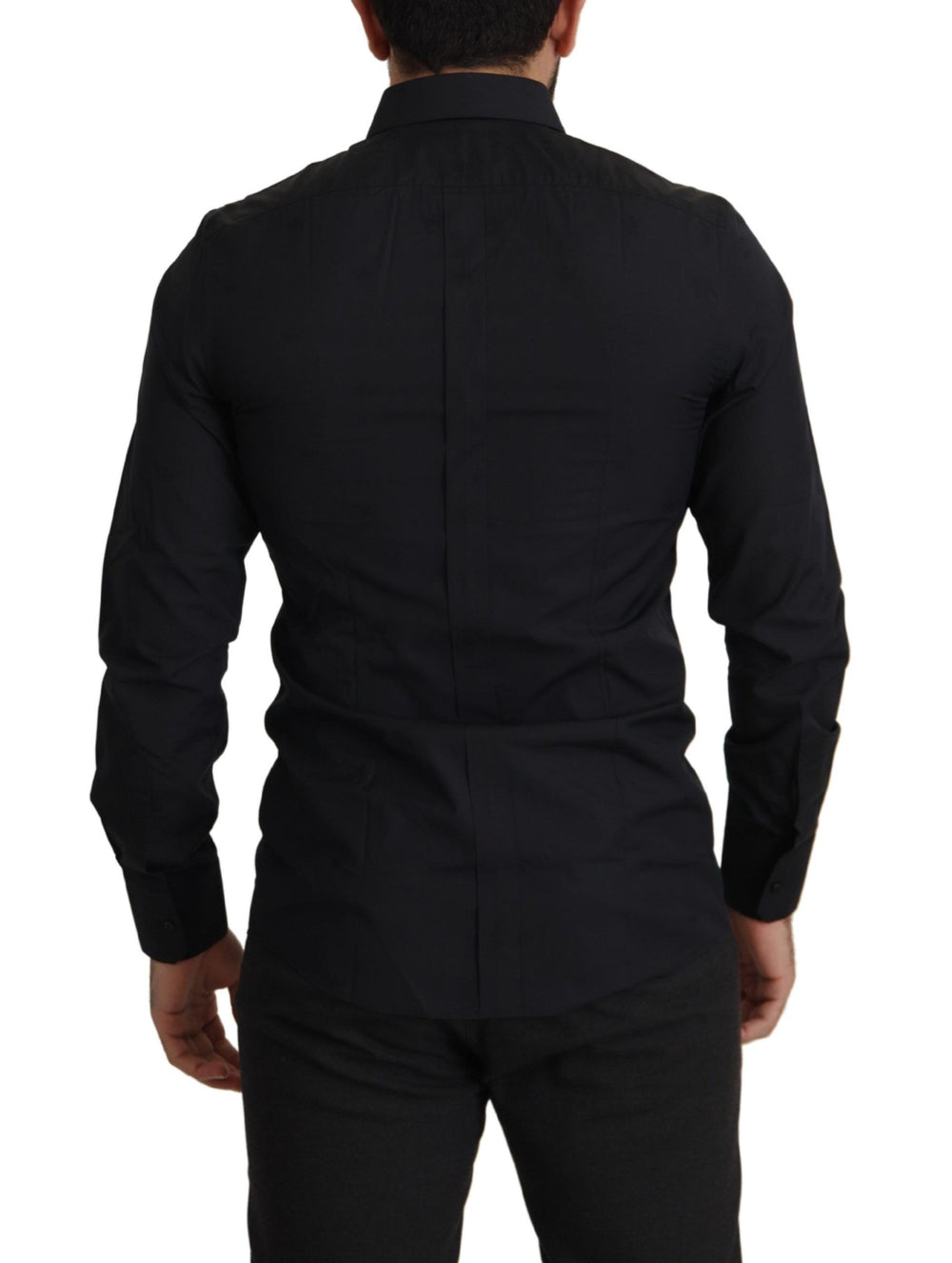 Dolce & Gabbana GOLD 100% Cotton Slim Fit Dress Shirt in Black