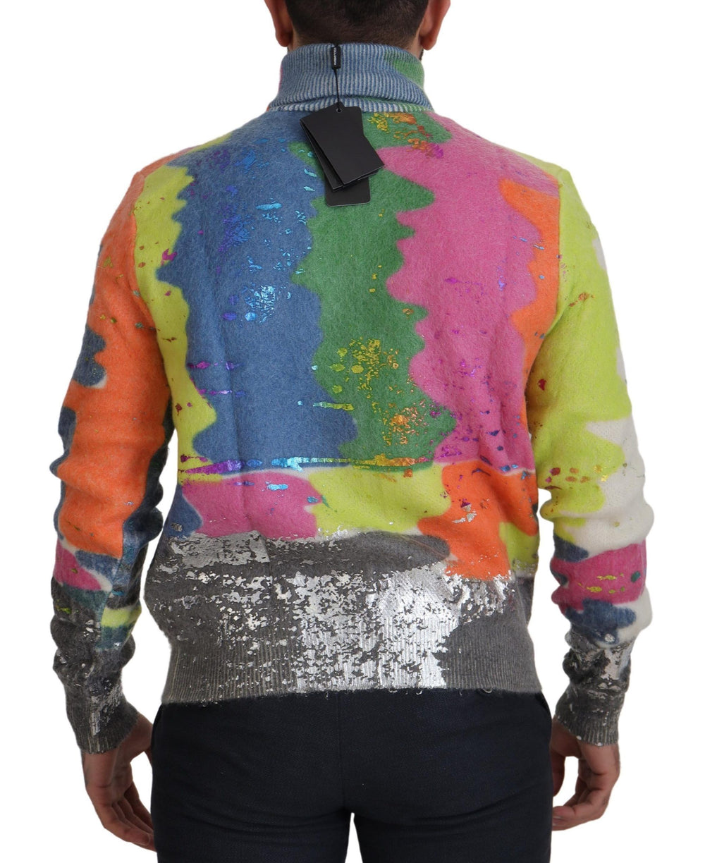 Dolce & Gabbana Mohair Turtleneck Pullover in Multicolor
