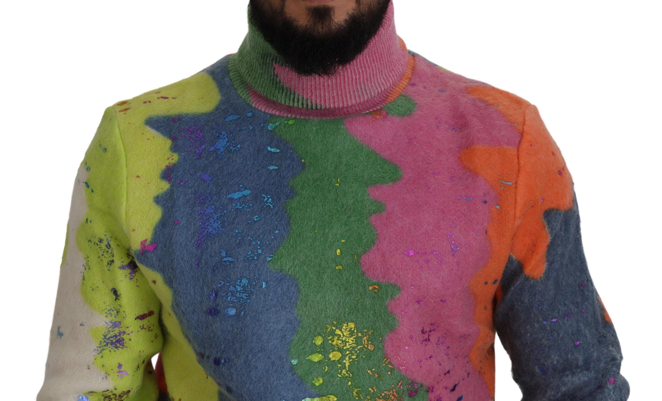 Dolce & Gabbana Πουλόβερ από Mohair με Turtleneck σε Πολύχρωμο