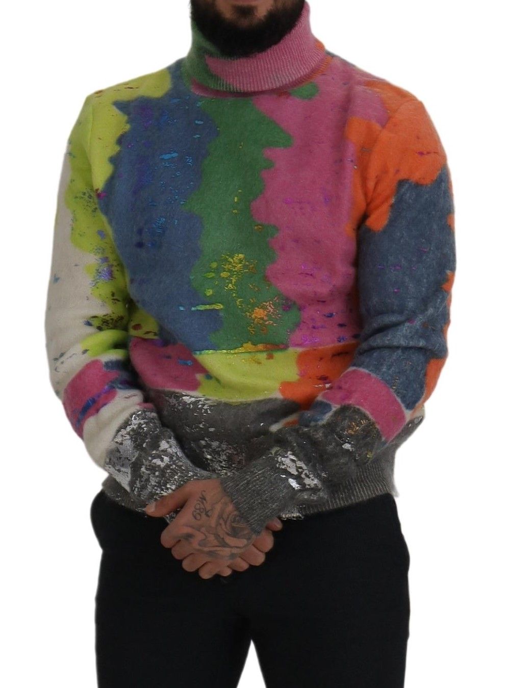 Dolce & Gabbana Mohair Turtleneck Pullover in Multicolor