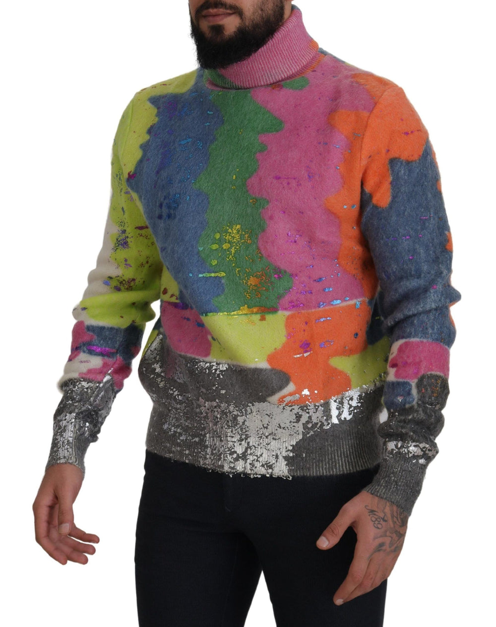 Dolce & Gabbana Mohair Turtleneck Pullover in Multicolor