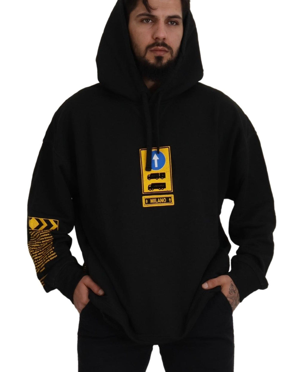 Dolce & Gabbana Cotton Hooded Pullover Sweater in Black