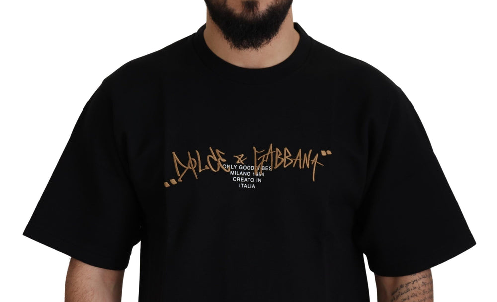 Dolce & Gabbana Cotton Crewneck T-shirt in Black
