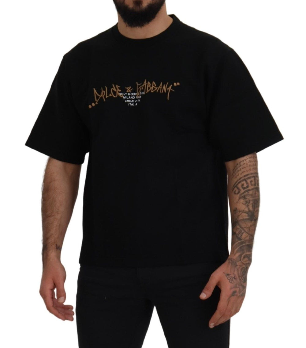 Dolce & Gabbana Cotton Crewneck T-shirt in Black