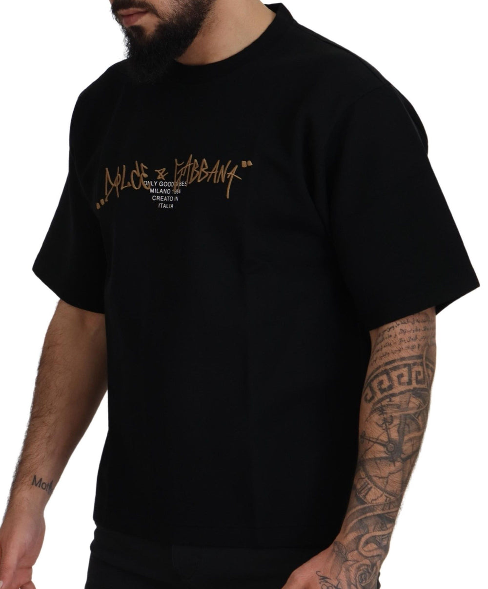 Dolce & Gabbana Cotton Crewneck T-shirt in Black