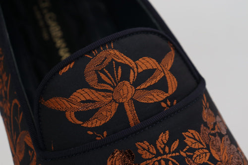 Blue Rust Floral Slippers Loafers Shoes mens luxury fashion - Mens Edit