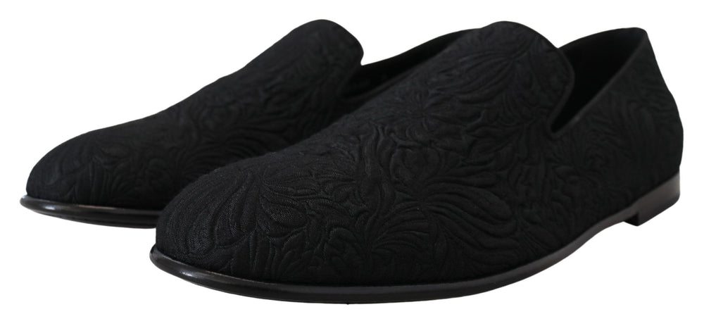 Dolce & Gabbana Floral Jacquard Loafers in Black