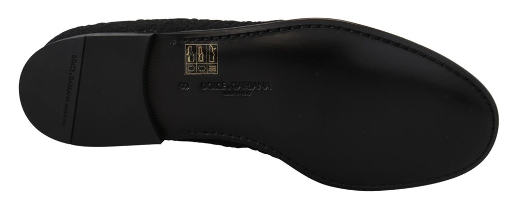 Dolce & Gabbana Floral Jacquard Loafers in Black