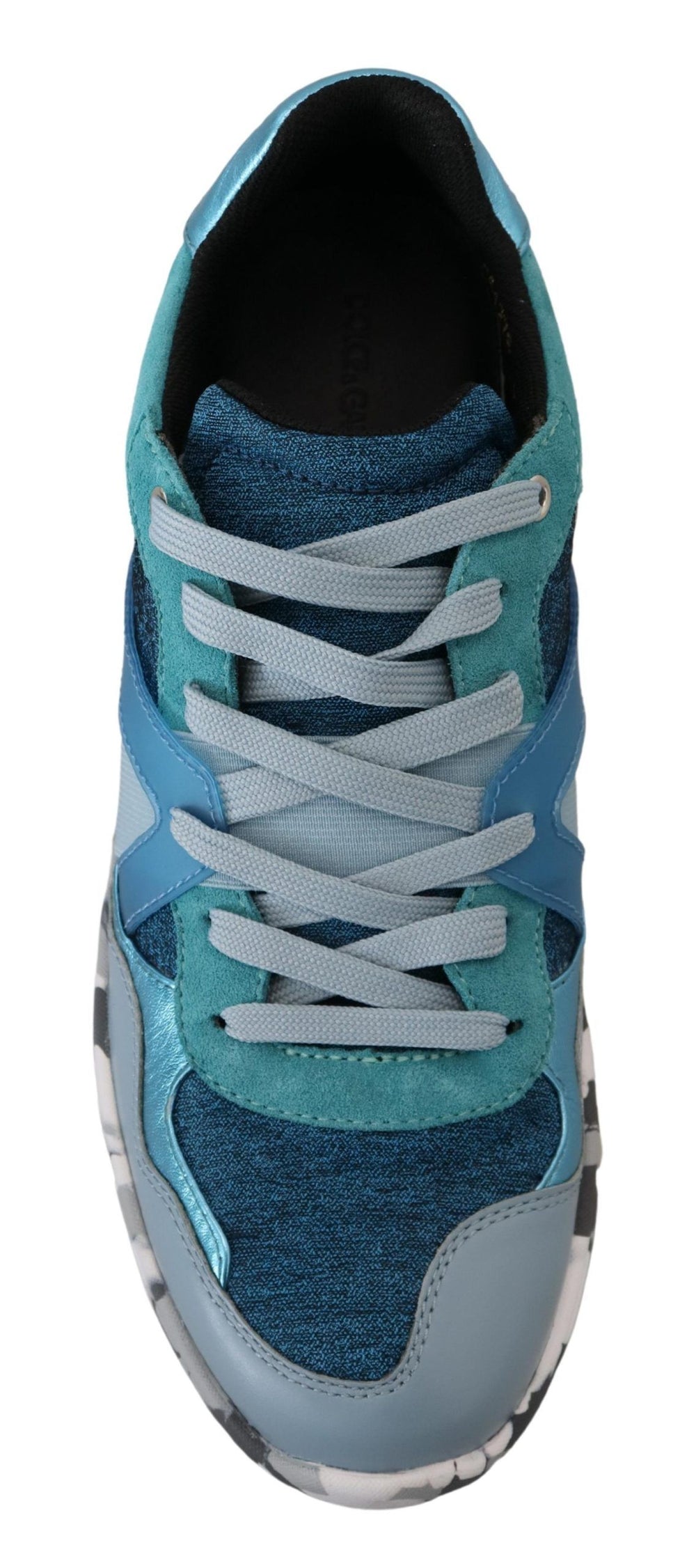 Dolce & Gabbana Leather Sport Low Top Sneakers in Blue Grey