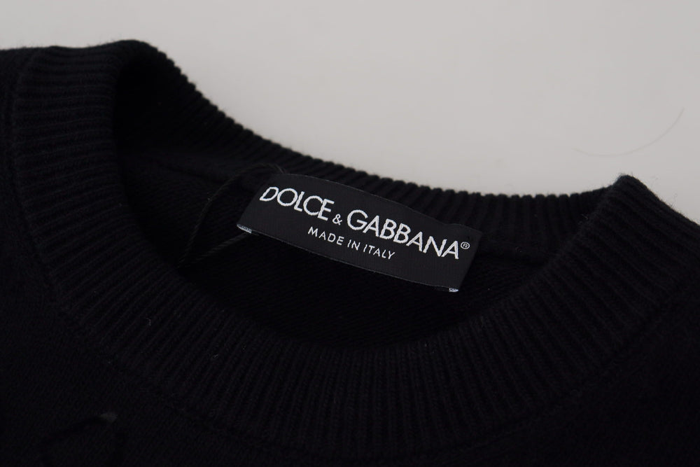 Dolce & Gabbana 100% Wool Crewneck Sweater in Black