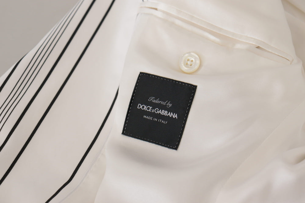Dolce & Gabbana Striped Cotton Blazer in White