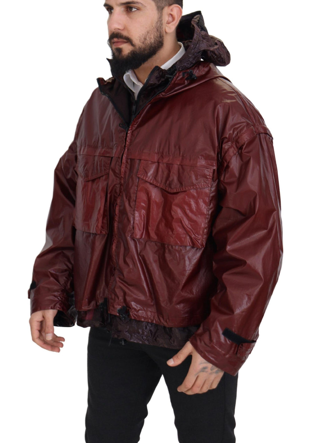 Dolce & Gabbana Cotton Hooded Full-Zip Jacket in Bordeaux