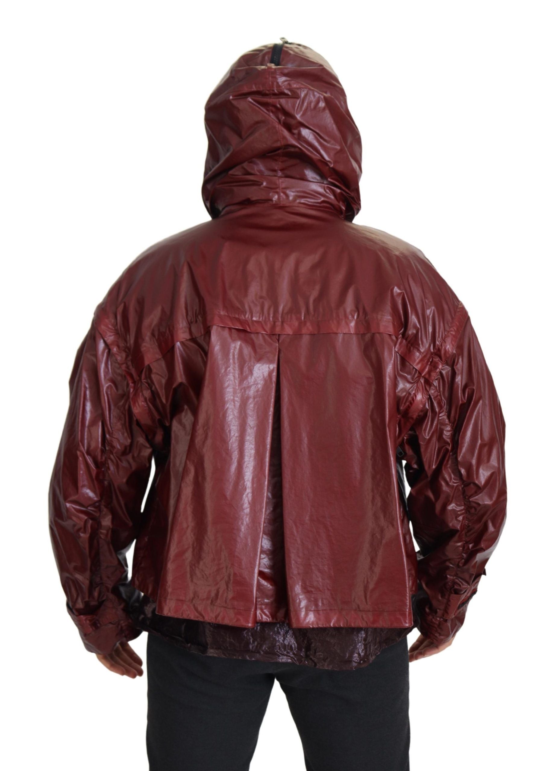 Dolce & Gabbana Βαμβακερό Jacket με Κουκούλα και Φερμουάρ σε Μπορντώ