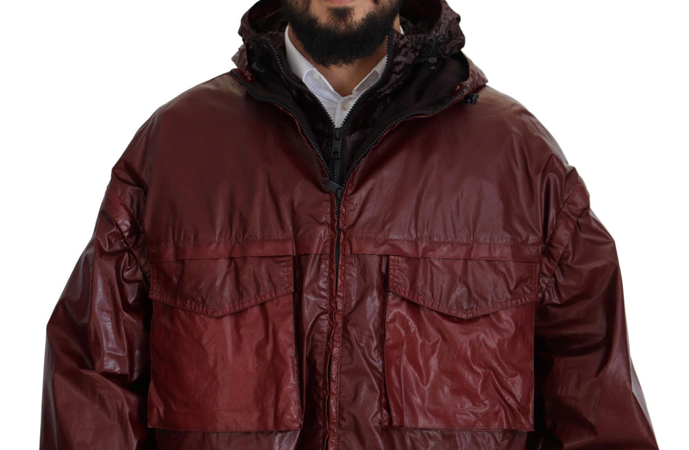 Dolce & Gabbana Cotton Hooded Full-Zip Jacket in Bordeaux