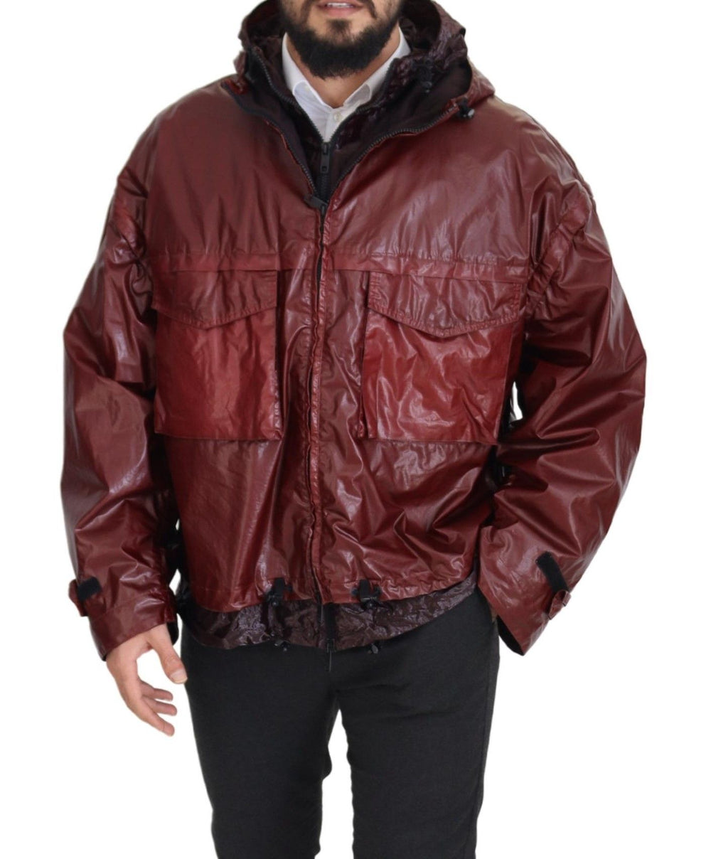 Dolce & Gabbana Cotton Hooded Full-Zip Jacket in Bordeaux