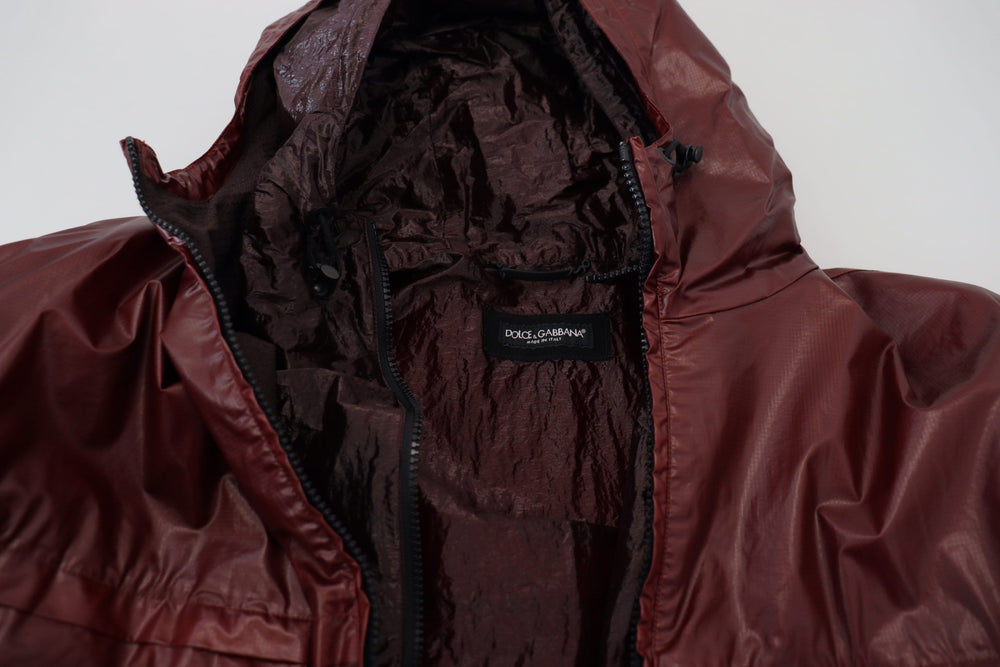 Dolce & Gabbana Cotton Hooded Full-Zip Jacket in Bordeaux