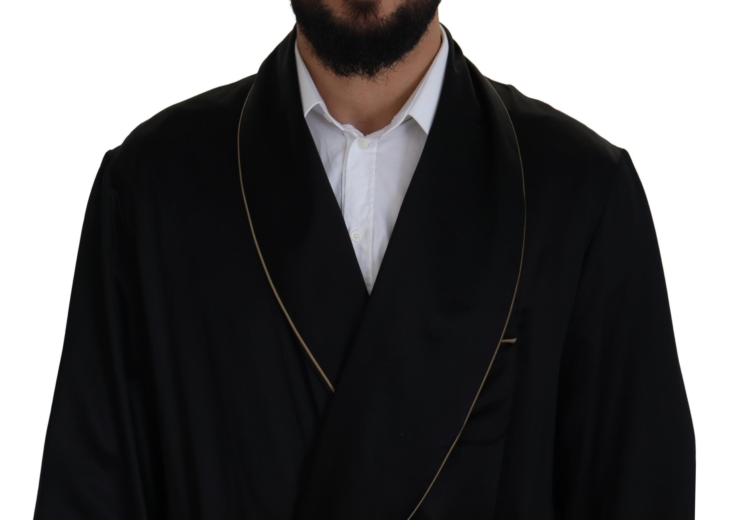 Dolce & Gabbana Παλτό-Robe από 100% μετάξι σε Μαύρο