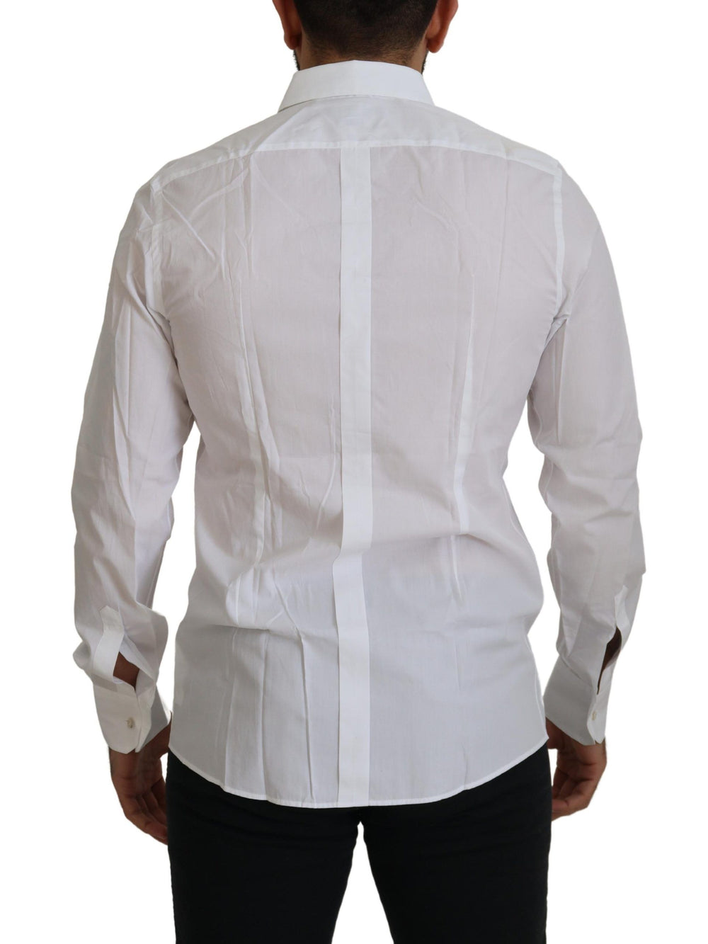 Dolce & Gabbana 100% Cotton GOLD Peacock Feather Shirt in White