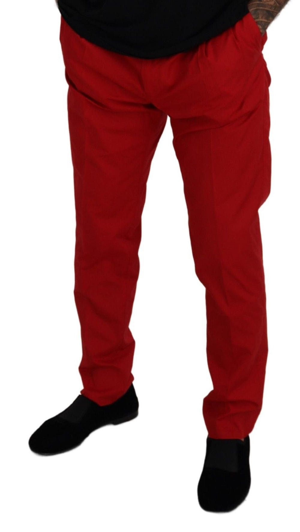 Dolce & Gabbana Cotton Slim Fit Chinos in Red