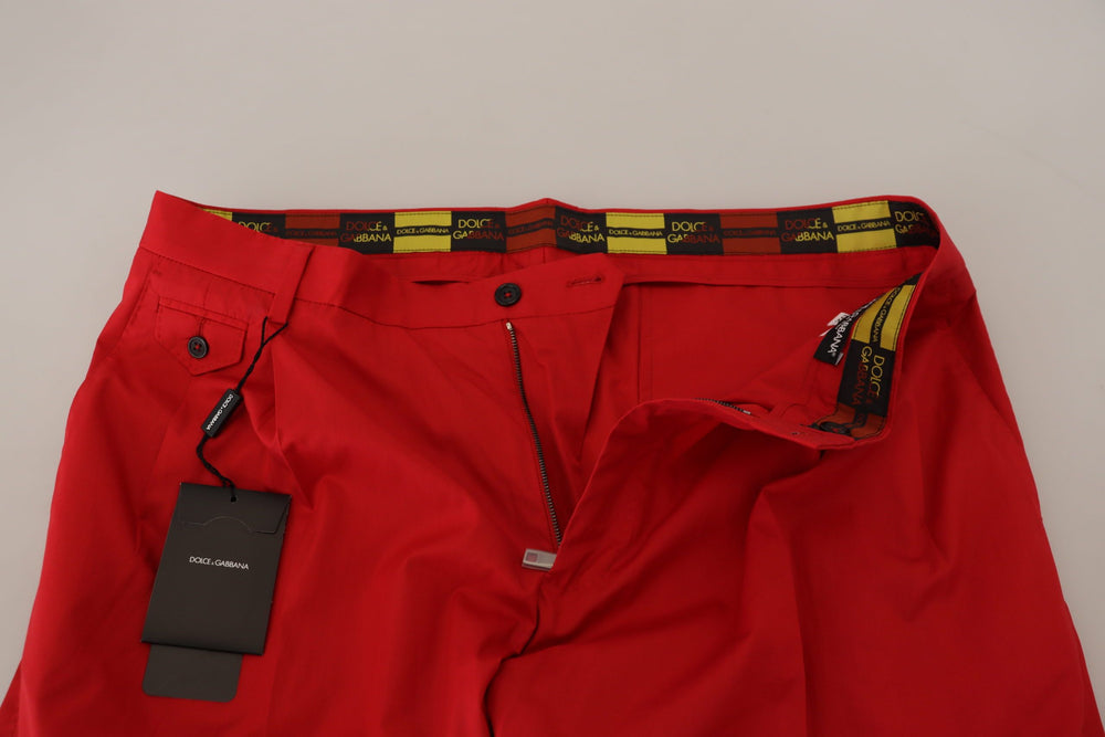Dolce & Gabbana Cotton Slim Fit Chinos in Red