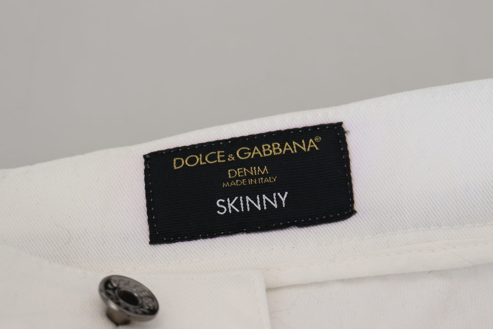 Dolce & Gabbana Slim Skinny Stretch Denim Jeans in White