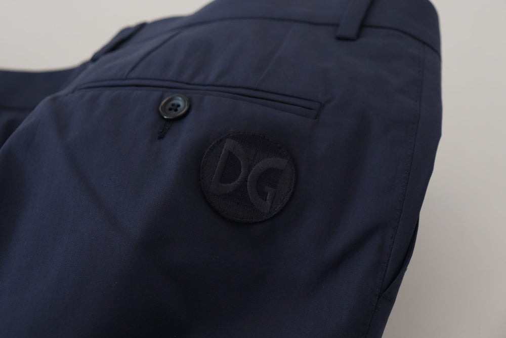 Dolce & Gabbana Cotton Slim Trousers in Blue