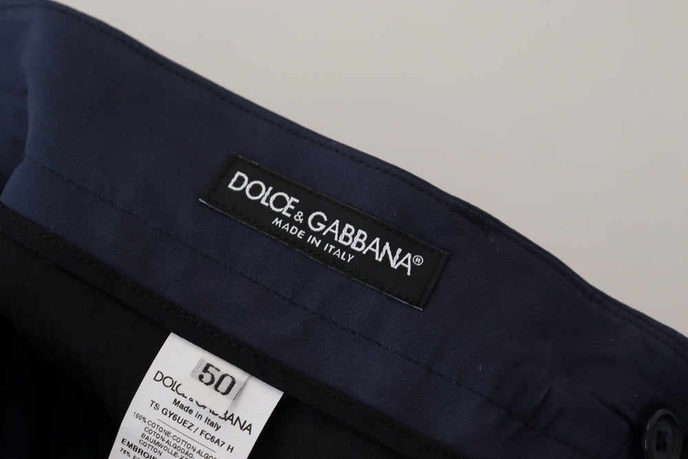 Dolce & Gabbana Cotton Slim Trousers in Blue