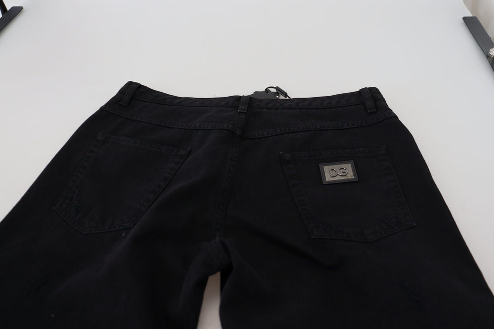 Dolce & Gabbana 100% Cotton Loose Jeans in Black