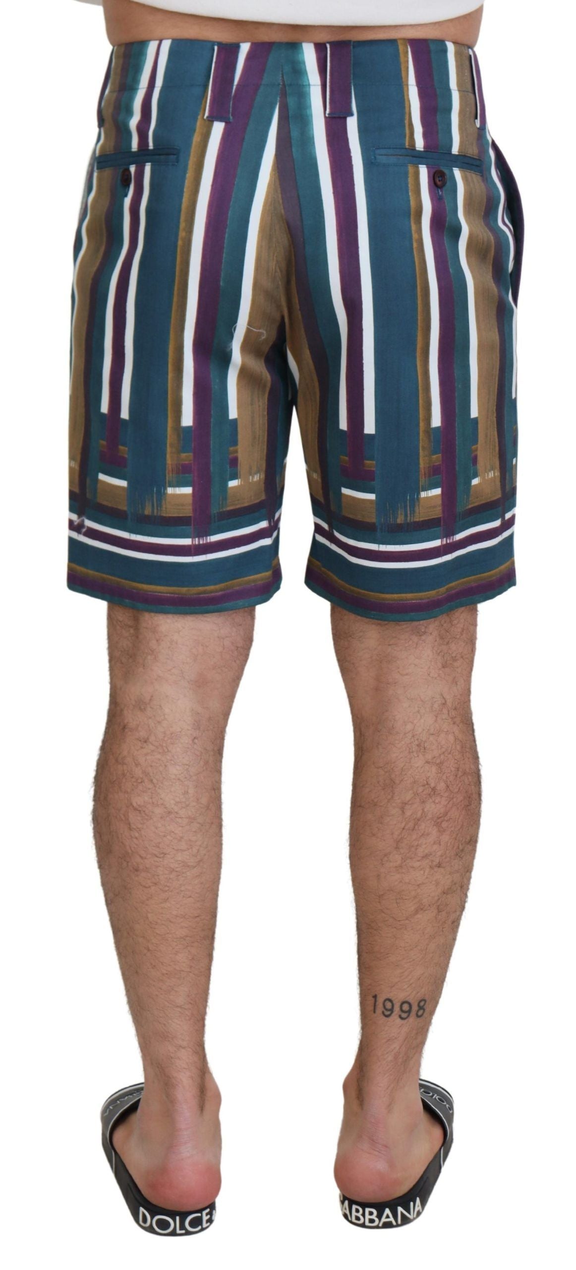 Dolce & Gabbana Βαμβακερό Shorts με Πολύχρωμες Ρίγες