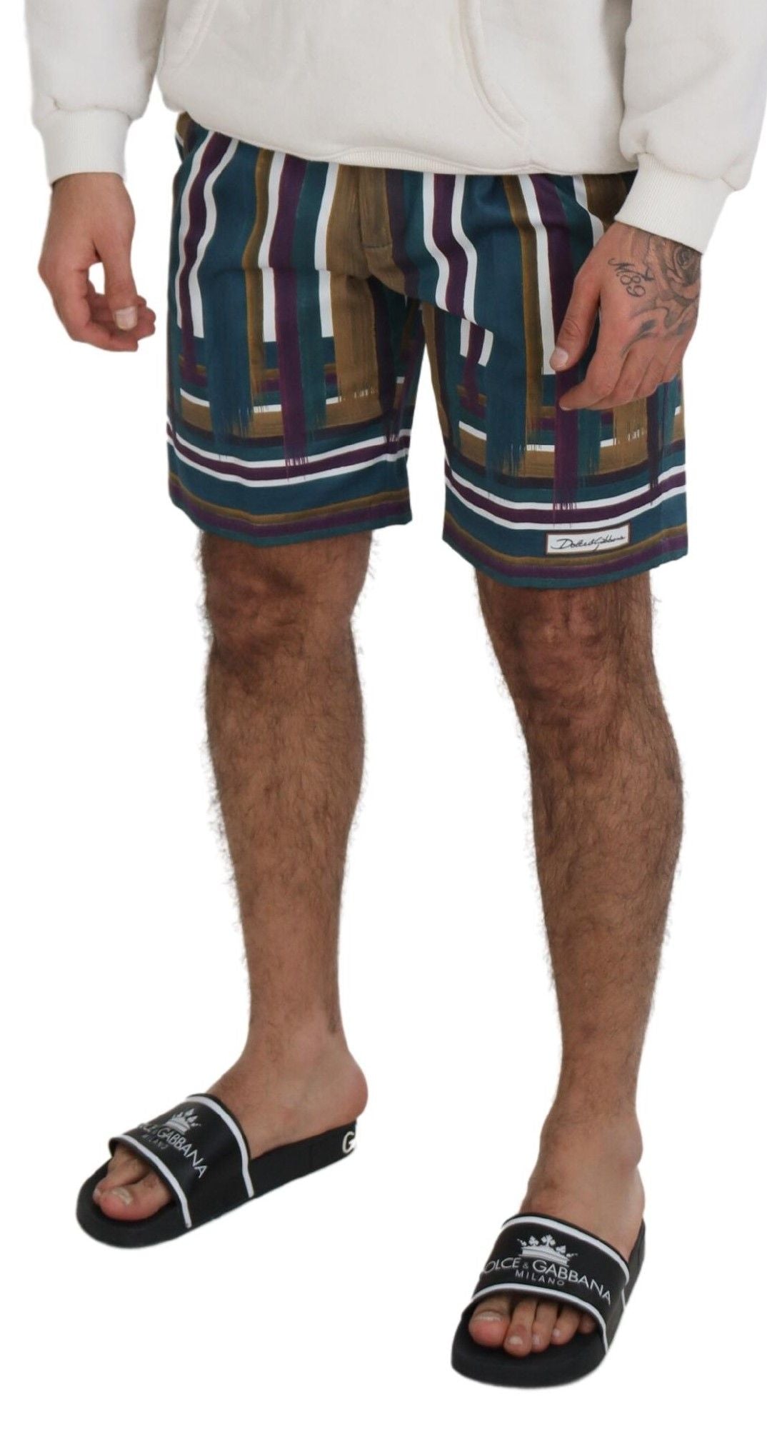 Dolce & Gabbana Βαμβακερό Shorts με Πολύχρωμες Ρίγες