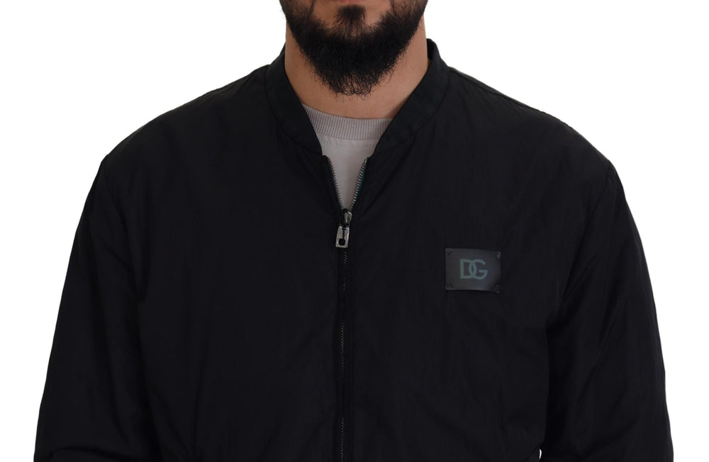 Dolce & Gabbana Nylon Bomber Jacket in Black
