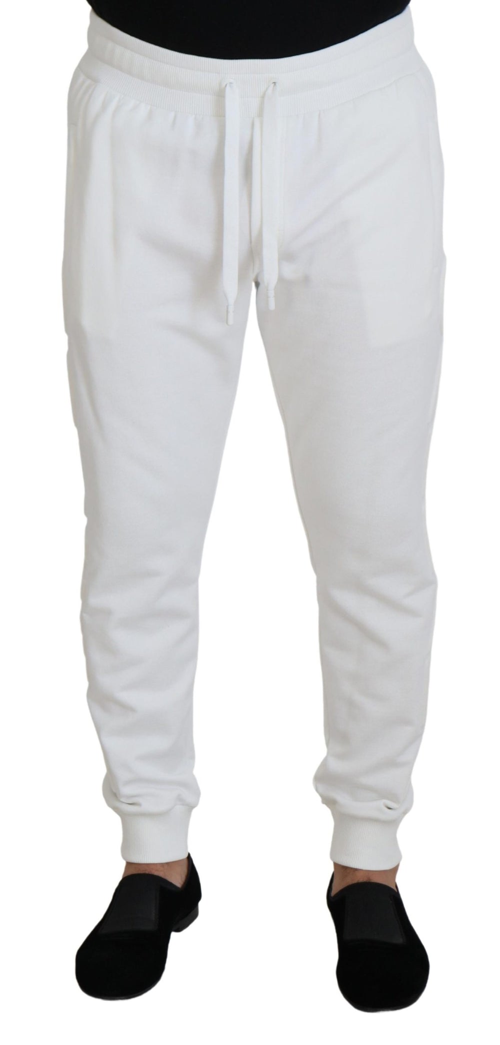 White Sport Logo Cotton Sweatpants Trousers Pants mens luxury fashion - Mens Edit