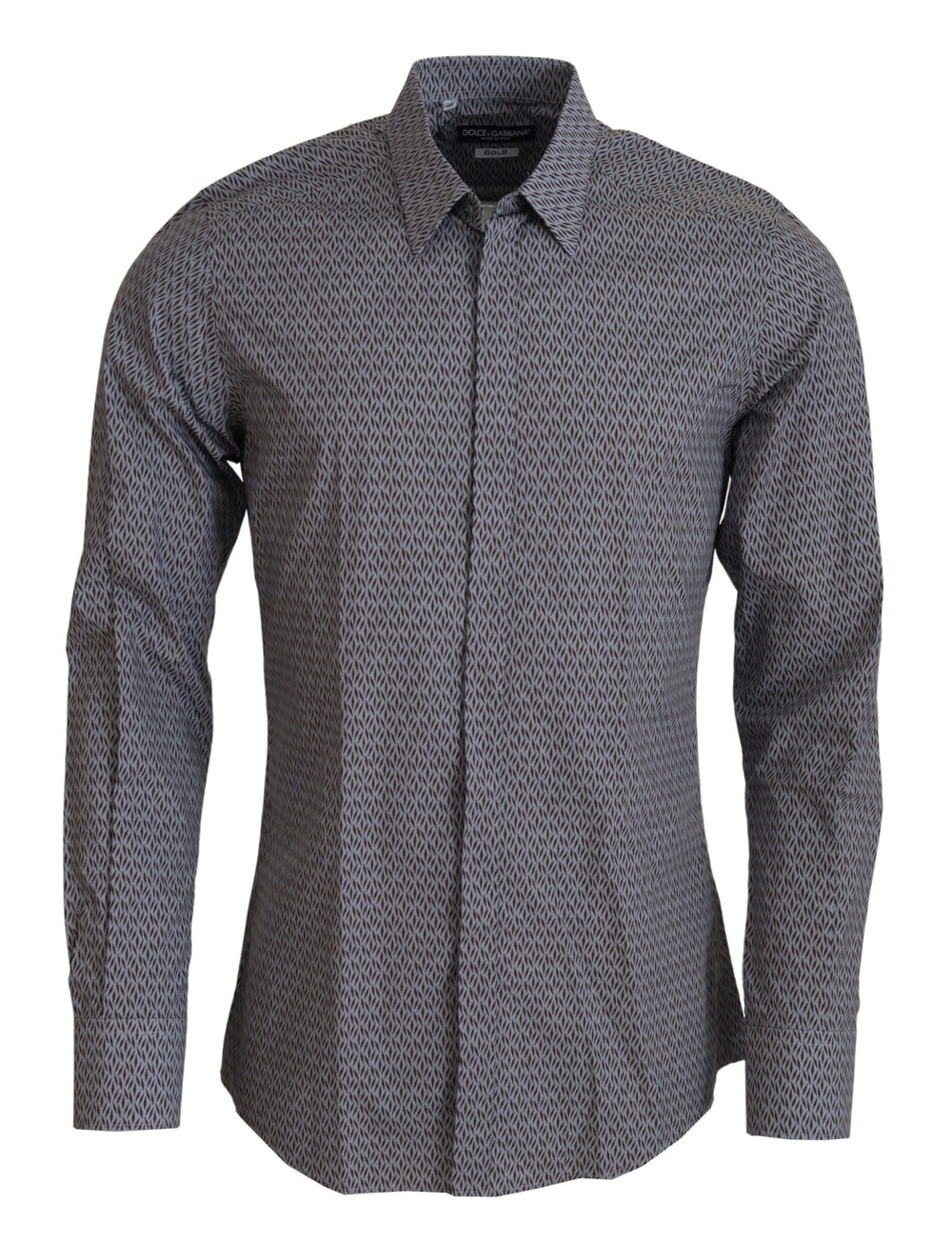 Dolce & Gabbana GOLD Slim Fit Dress Shirt in Grey-Brown Fantasy