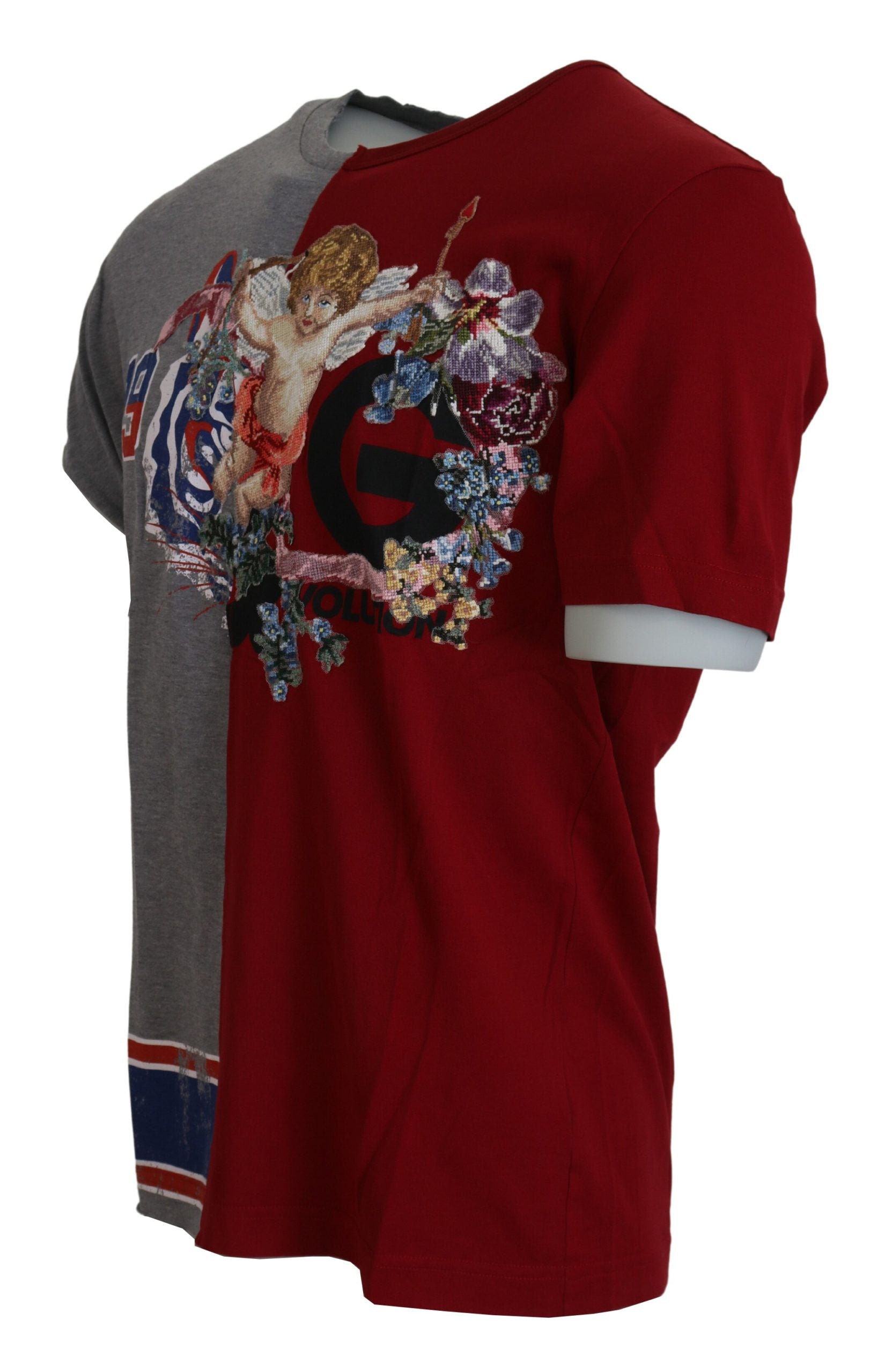 Red Gray Two Model DG Angel Crewneck T-shirt mens luxury fashion - Mens Edit