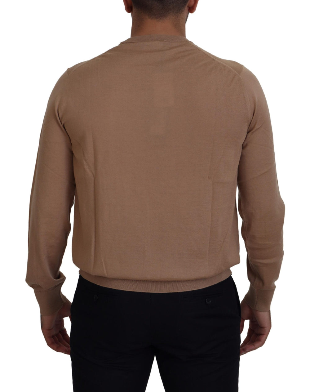 Beige Cashmere Crown Logo Pullover Sweater mens luxury fashion - Mens Edit