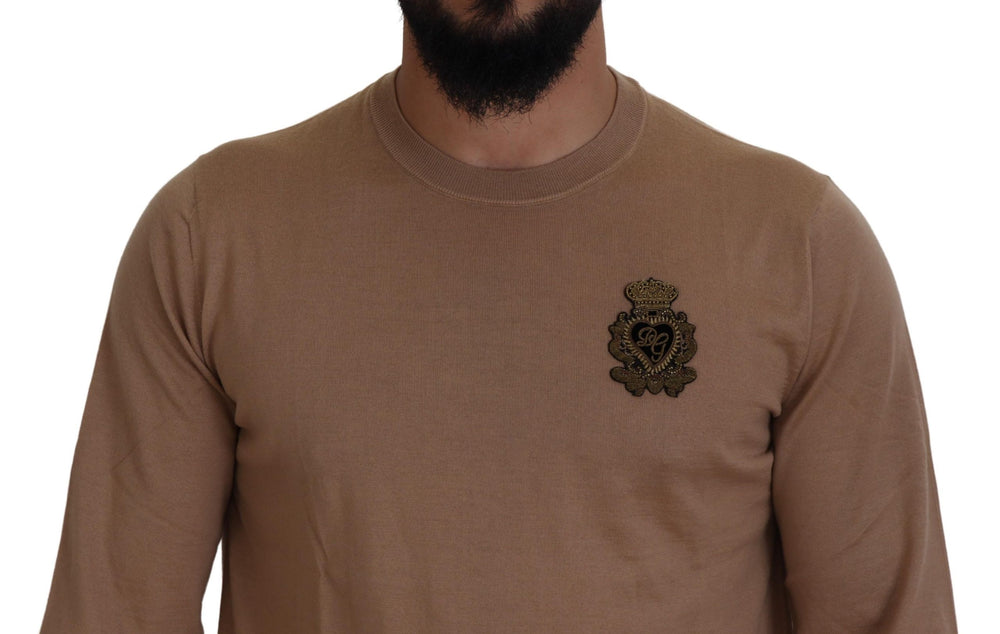 Dolce & Gabbana 100% Cashmere Crewneck Sweater in Beige