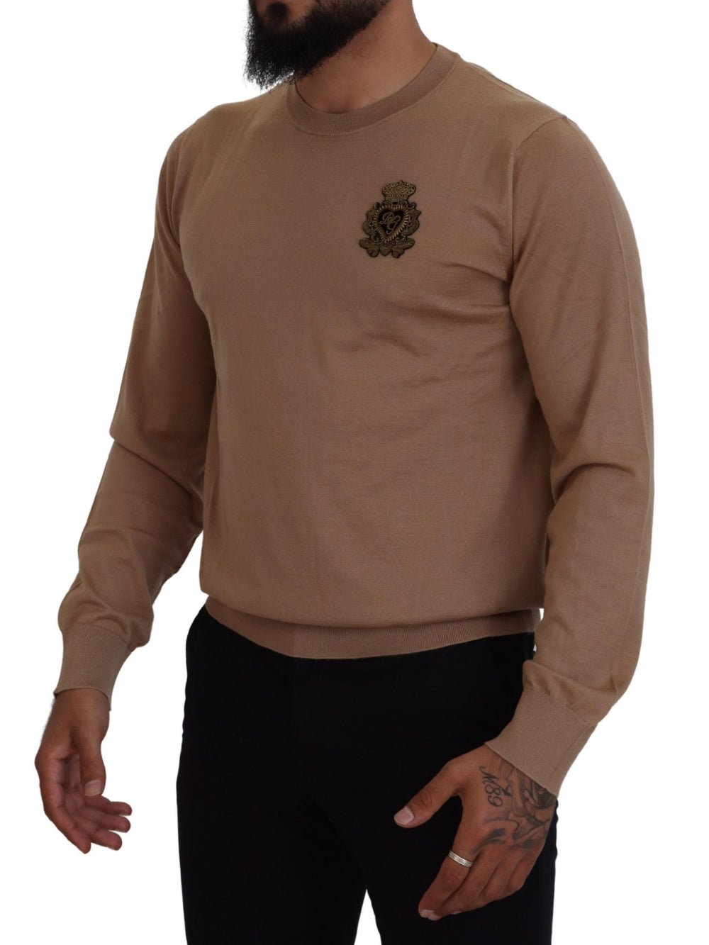 Dolce & Gabbana 100% Cashmere Crewneck Sweater in Beige
