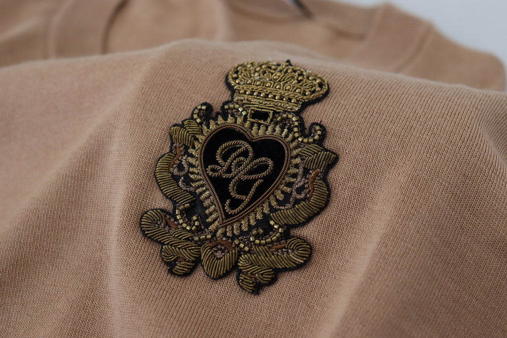 Dolce & Gabbana 100% Cashmere Crewneck Sweater in Beige