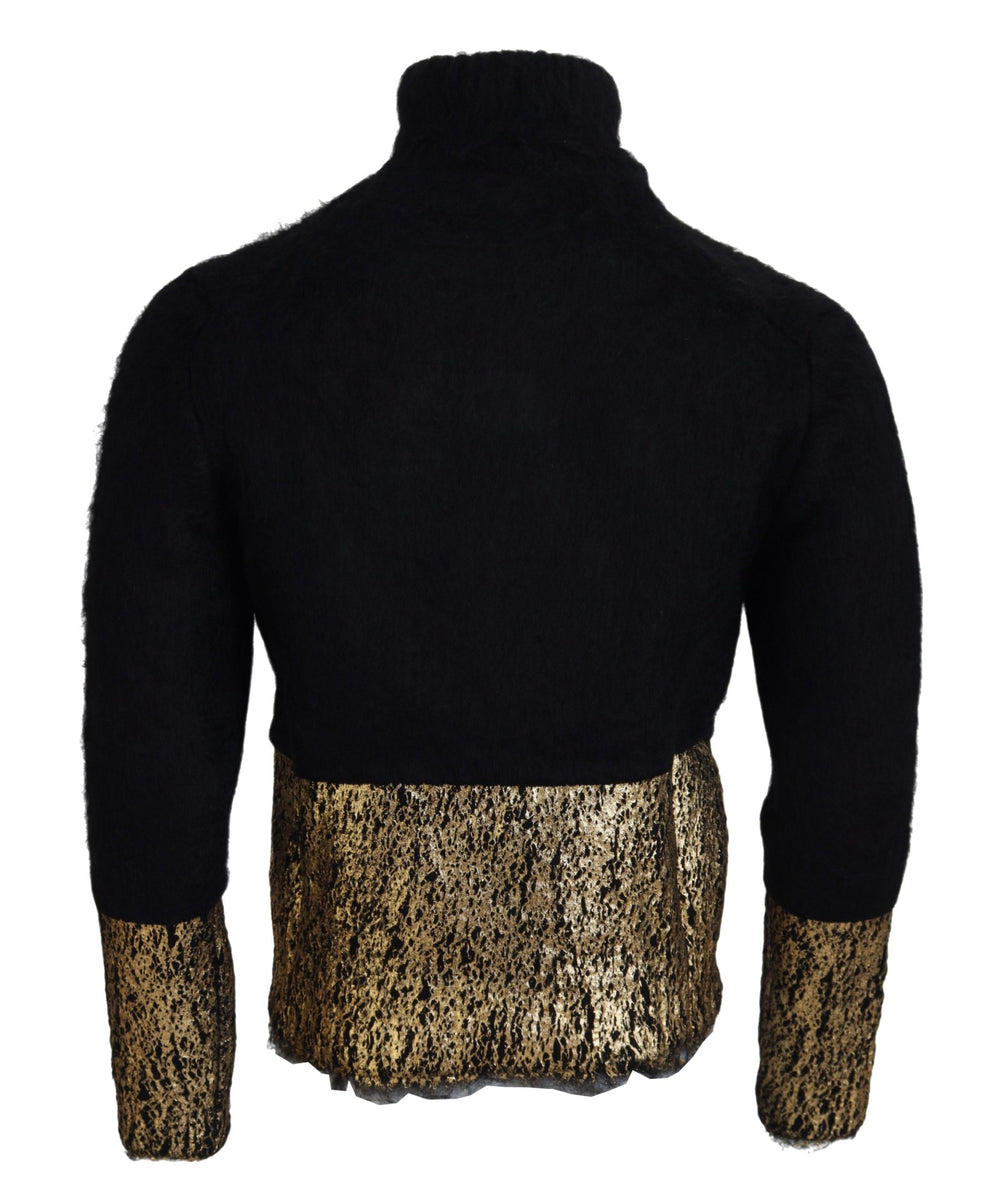 Dolce & Gabbana Mohair Turtleneck Pullover in Black and Gold