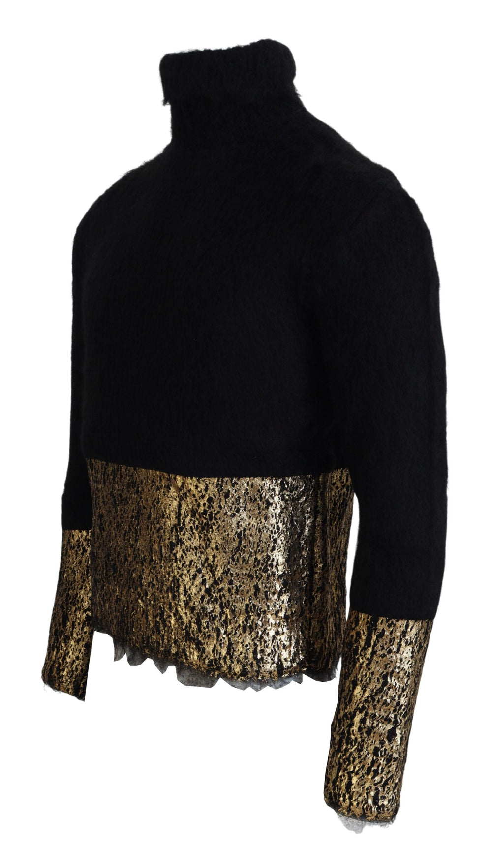 Dolce & Gabbana Mohair Turtleneck Pullover in Black and Gold