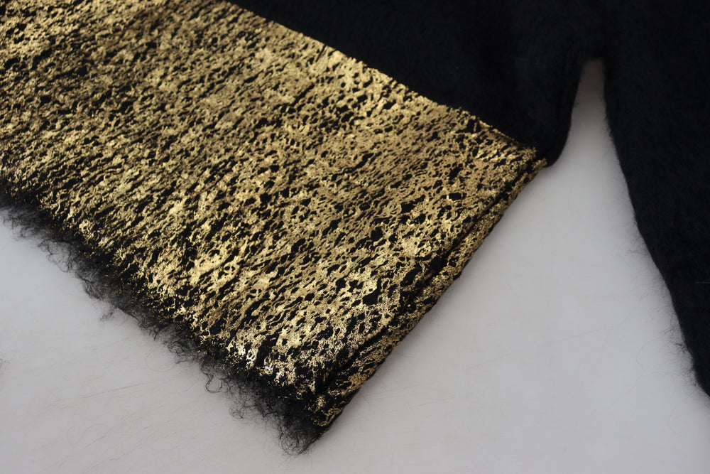 Dolce & Gabbana Mohair Turtleneck Pullover in Black and Gold